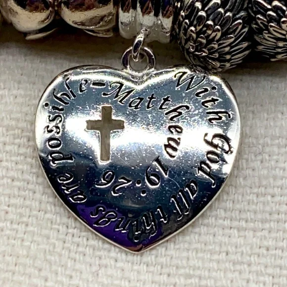 Pandora & Jewelry store brand sterling silver & 14k gold heart shaped bracelet - Picture 3 of 8